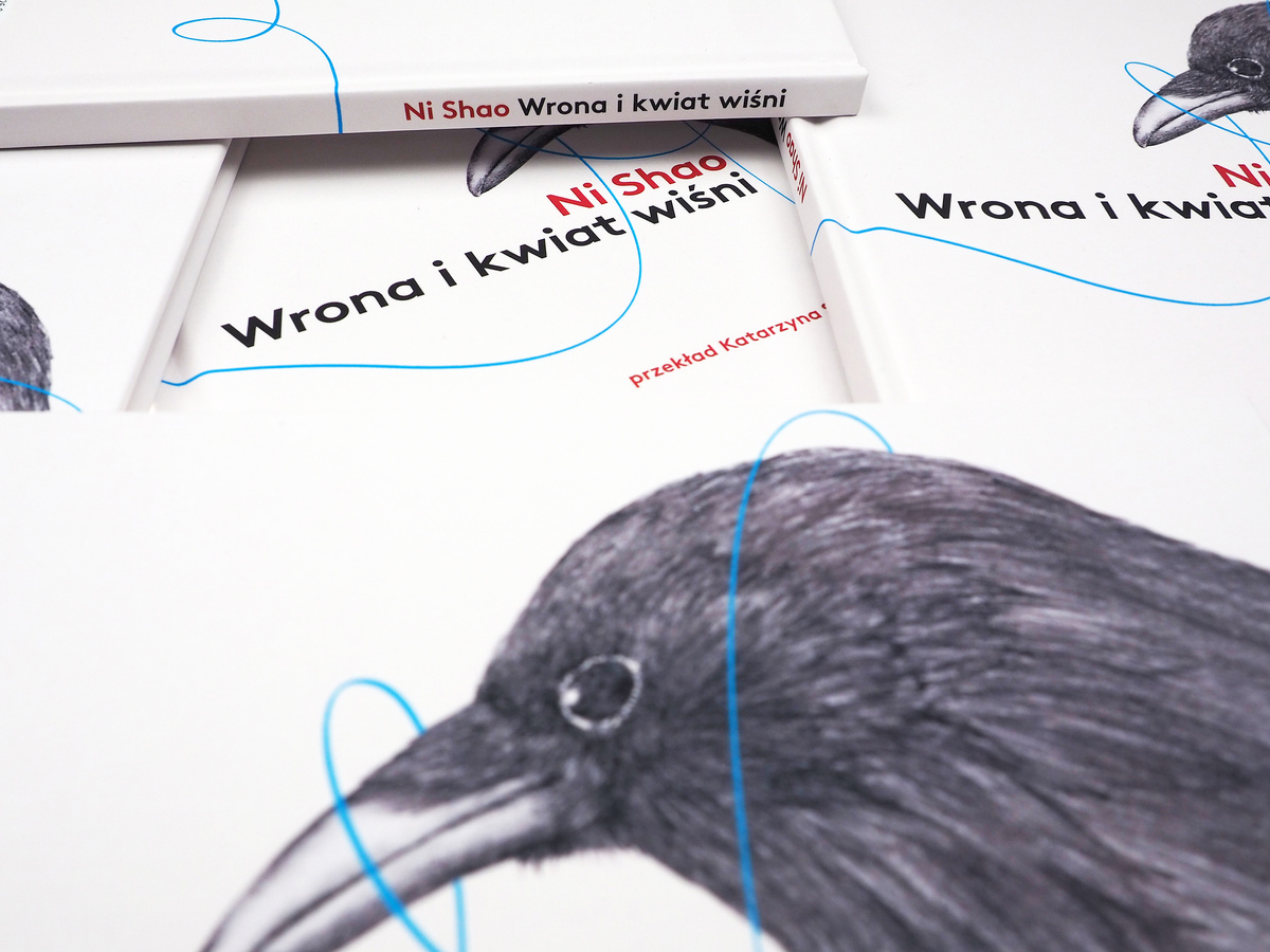 Wrona i kwiat wiśni